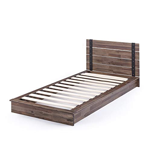 ZINUS Brock Metal And Wood Platform Bed Frame / Solid Acacia Wood