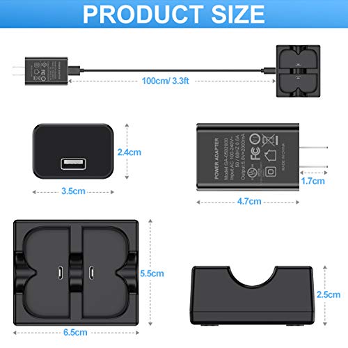 KIMILAR Battery Charger Compatible with Ring Video Doorbell 2, Spotlight Cam, Peephole Cam & Stick Up Cam, Dual Port Rechargeable Charging Station with Fast Charging Adapter (Batteries NOT Included) - Thumbnail 7