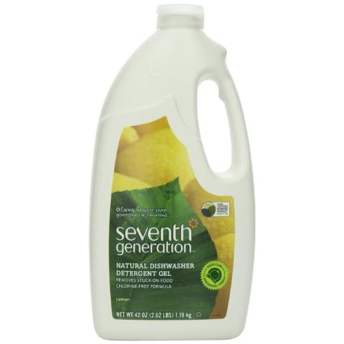 Seventh Generation Automatic Dishwasher Gel, Lemon Scent, 42-Ounce Bottles, Pack of 6, Packaging May Vary image