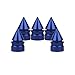 Senzeal 5X Impale Spike Style Polished Aluminium Alloy Tire Valve Caps Blue