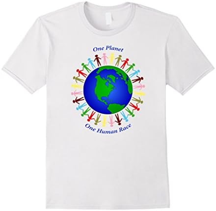 Men's One Planet One Human Race Large White