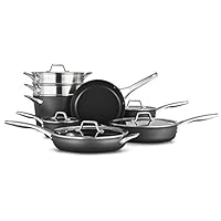 Calphalon 13-Piece Pots and Pans Set, Nonstick Kitchen Cookware with Stay-Cool Handles and Steamer Insert, Dishwasher and Metal Utensil Safe, Black Calphalon 13-Piece Pots and Pans Set, Nonstick Kitchen Cookware with Stay-Cool Handles and Steamer Insert, Dishwasher and Metal Utensil Safe, Black
