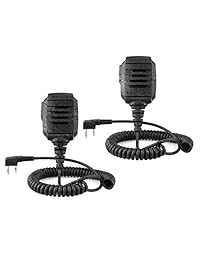 Retevis 2 pines IP54 Micrófono de altavoz de altavoz a prueba de agua con micrófono Compatible con Baofeng UV-5R BF-F8HP Retevis H-777 RT21 RT27 RT22 RT-5R RT-5RV Kenwood Arcshell AR-5 Walkie Talkies (paquete de 2)