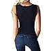 Tiantianmei Women's Sexy Sleeveless Cut Out Lace Neck Tank Top Black S