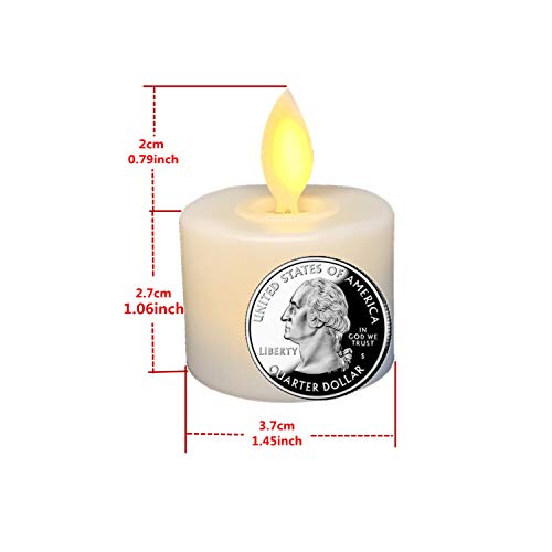 Battery Operated Flameless Fake Tea Light Candles Set of 6,Flickering