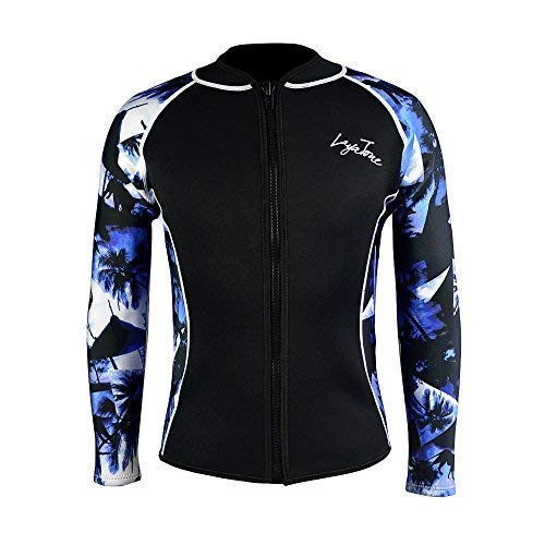 Layatone Wetsuit Top Women Men Premium 3mm Neoprene Diving Suit Jacket for Women - Wetsuit Jacket Long Neoprene -Sleeves Diving Surfing Snorkeling Top - Wet Suit Top (Black- Neoprene Sleeve, Small)