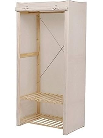 Polycotton And Pine Single Wardrobe Cream Amazon Co Uk Kitchen