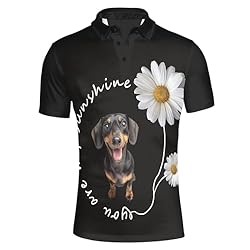 HUGS IDEA Daisy Dachshund Print Short Sleeve Shirts