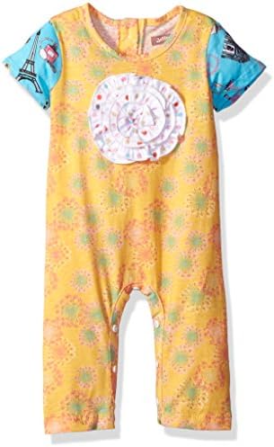 Jelly The Pug Baby Girls' Anna Romper, Floral Print, 6MO