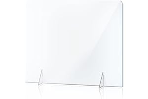 YUESUO NO Cutout Sneeze Guard Panel for Counter and Desk,Portable Clear Acrylic Shield No Opening,Protective Plexiglass Shield Without Opening for Office,School,and Retail Store,42 inch Wx32 inch H