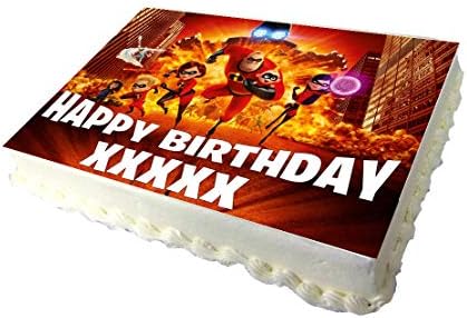 Incredibles 2 A4 Birthday Cake Topper