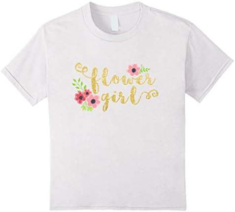 Kids Flower Girl Shirt | Flower Girl Gift T-shirt Wedding Party 8 White