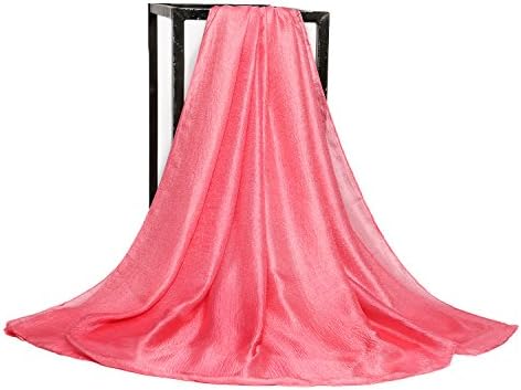 Womens Large Soft Silky Scarf Shawl Wrap Scarves in Solid Color (Large, Red)
