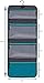 Premium Compartments Sea-Breeze Hanging Toiletry Bag (Black with Aqua Zippers and Mesh Pocket)