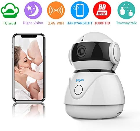 Fooyou Wireless WiFi Camera,1080P Home Surveillance IP Camera,Indoor Camera for Baby/Elder/Pet/Monitor,Pan/Tilt/Night Version/Voice Function/Cloud Service