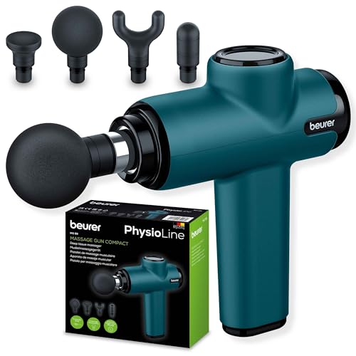 Beurer MG 99 Massage Gun Compact Pistola per Massaggio Muscolare con 4 Accessori per il Potente Massaggio dei Punti di Attivazione Muscolare