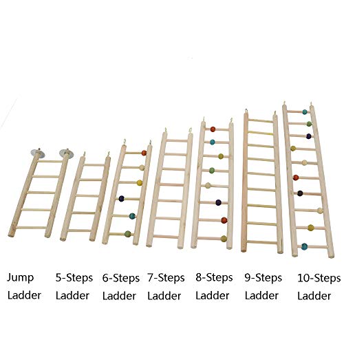 image for YINGGE Wooden Bird Ladder Toy, Parrot Climbing Hanging Ladders Perches