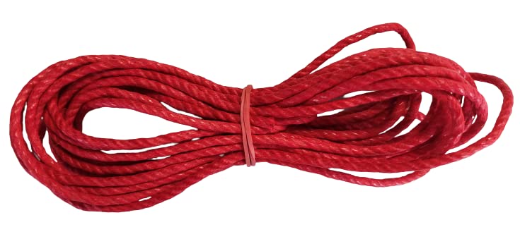 KD89 - Paraffinated Twisted Comtoise Rope for Weight up to 5 kg - Red Length 5 m, Red