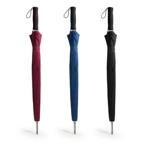 Becko Manual Open & Close Umbrella Long Umbrella with 24 Ribs, Durable and Strong Enough for the Wind and Rain, Easy to Carry on Your Back By Its Own Bag (Black) - Thumbnail 7