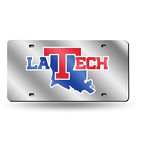 NCAA Louisiana Tech Bulldogs Laser Cut License Plate, Silver