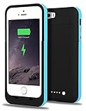 iPhone 5S Battery Case, iPhone SE Battery Case, JIUNAI iPhone 5S Portable Charger Recharge External Power Bank Charging Case 2500 mAh Battery Backup Protective Charger Case for iPhone 5 5S SE Blue