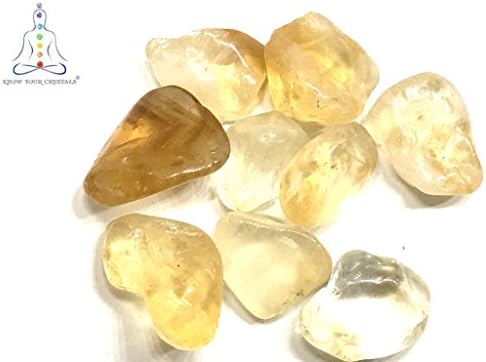 Know Your Crystals Citrine Tumbles (Set of 7-9, Aprox Weight of Tumbles : 25gms) Yellow