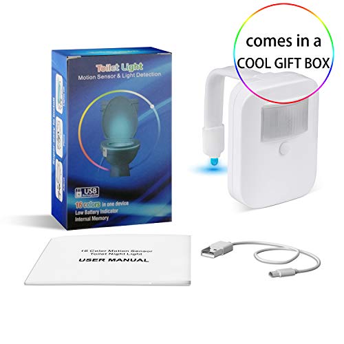 Chunace Rechargeable Toilet Night Lights 4 Pack, Motion Detection Bowl