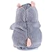 Wenasi 1 Pcs Talking Hamster Plush Toy Sound Record Repeats What You Say Plush Animal Toy for Kids (Grey)