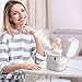 Ovonni Facial Steamer Nano Ionic Hot Mist Personal Home Sauna SPA Moisturizing Face Sprayer with Mirror, Professional Face Steam Machine for Acne Skin Unclog Pores, White