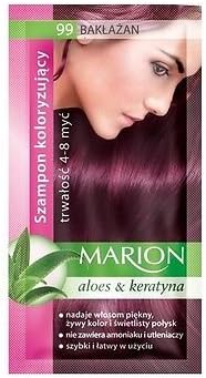 Marion Hair Color Shampoo in Sachet - Lasting 4-8 Washes - With Aloe & Keratin 99 Aubergine