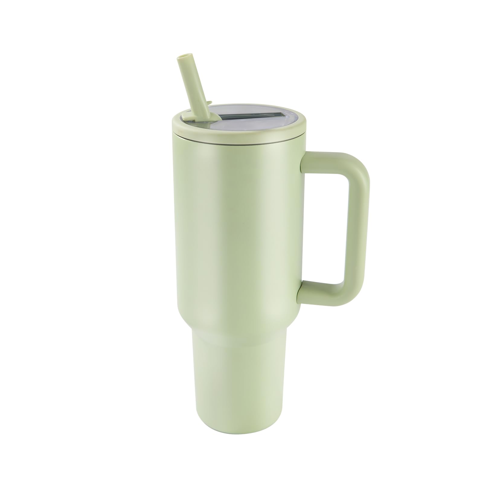Photo 1 of 40 oz Insulated Tumbler with Handle,Flip Straw,Lid & Rubber Base Stainless Steel Water Bottle - Leak Proof Vacuum Insulated Mug BPA Free Reusable Travel Cup Gifts for Women/Men (mint green 40oz new)
