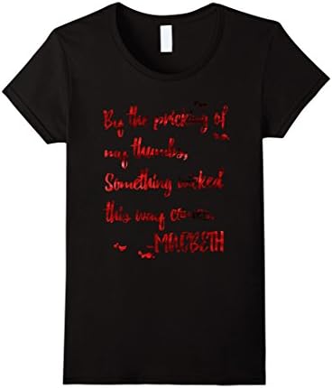 Womens Will Shakespeare Inspired Macbeth T-Shirt. Macbeth Play Tee Medium Black