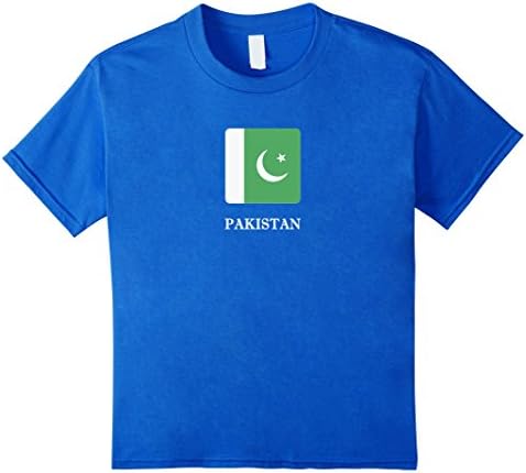 Kids Pakistan National Flag T-shirt White Letter Pakistani Flag 10 Royal Blue