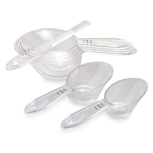Pampered Chef Measuring Cups & Spoons Set 2257 Durable Clear Plastic