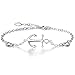 925 Sterling Silver Anchor Bracelet - Billie Bijoux White Gold Plated Diamond Charm Adjustable Bracelet