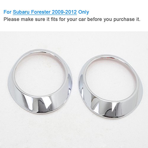 Kadore Car Front Fog Light Cover, Fog Lamp Trim Bezel For Subaru Forester 2009-2012 ABS Chrome 2PCS/SET