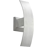Quorum 9721-16 Contemporary Modern LED Wall Sconce from Curvo Collection in Pewter, Nickel, Silver Finish,