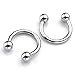 Jovivi 2pc 14G Stainless Steel Multi-functional Lip/Nose/Nipple/Eyebrown Captive Hoop Ring Barbell Tragus Cartilage Stud Earrings 3/8