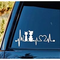 Bluegrass Decals Dog Cat My Kids Heartbeat Lifeline Monitor Decal Sticker (White, 7.5")