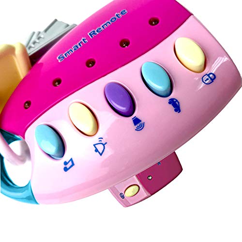 LtrottedJ Toy Keys for Toddlers and Baby Toys-Toy Car Keys with Keychains, Light and Sound (Pink)