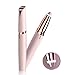 Eyebrow Hair Remover, Painless Portable Precision Electric Eyebrow Hair Trimmer, Eyebrow Hair Removal Razor with Light, Rose Gold (Batteries not included)
