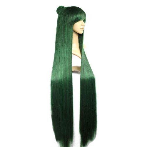 Angelaicos Cosplay Party Costume Wig for Sailor Pluto Moon Meiou Setsuna Long Green