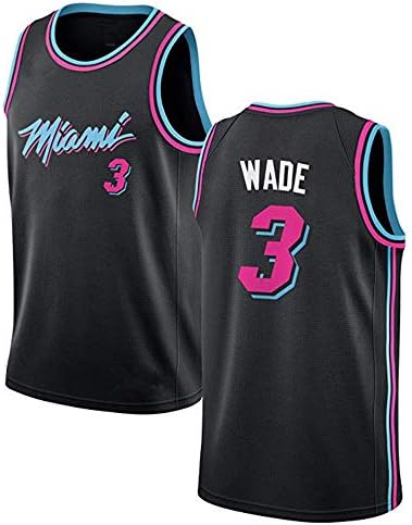 ambvlk Men's_Miami_Heat_Dwyane_Wade_#3_Purple_Black_2018/19_Swingman_Jersey（basketabll Jersey）_-_City_Edition
