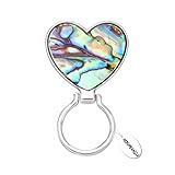 NOUMANDA Abalone Shell Pattern Heart-Shaped Magnetic Eyeglass Holder,Sunglass Hanger,Magnetic Brooch Pin