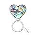 NOUMANDA Abalone Shell Pattern Heart-Shaped Magnetic Eyeglass Holder,Sunglass Hanger,Magnetic Brooch Pin