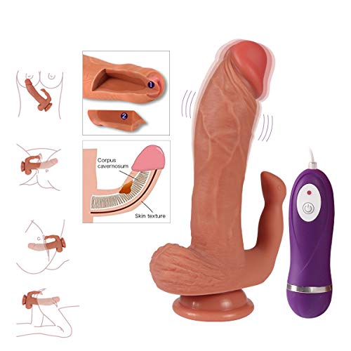 Vibratore-Dildo-con-Telecomando-215cm-Reale-Pene-di-Silicone-con-Ventosa-Vibratori-Vibrator-con-10-Modalita-di-Vibrazione-per-Donna-Stimolazione-Clitoridea-e-Punto