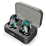 AMINY Bluetooth 5.0 Wireless Earbuds Touch Control Wireless Bluetooth Headphones with 86H Playtime Deep Bass Stereo Sound 33 ft Bluetooth Range Perfect Portable Charging Case, Built-in Mic