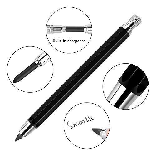 EXCELFU 2 Pieces 5.6mm Metal Lead Holder Automatic Mechanical Graphite