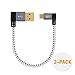 CableCreation Short Angle Micro USB Cable, [2-Pack] 90 Degree USB 2.0 A to Micro USB Charge Data Cable, Compatible Chromecast, Power Pack, 0.5 FT, Aluminium Case,Space Gray