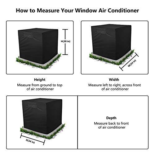 Central Air Conditioner Covers For Winter / Black 36 X 36 X 39 Durable Waterproof Winter Heavy